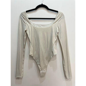 Lululemon Wundermost Nulu Square neck Long Sleeve Bodysuit Small Shimmer Workout